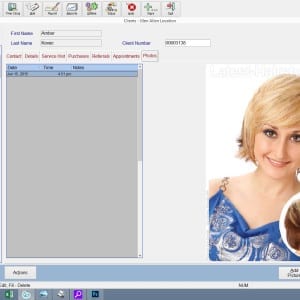 client management screen - photos