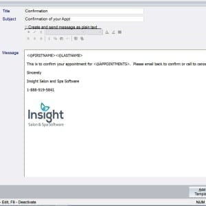 Insight Software Confirmation Appointment Email